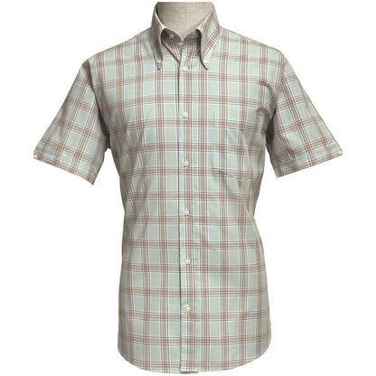 PRE-ORDER: Adaptor Clothing Check Short Sleeve Button Down Shirt Grey
