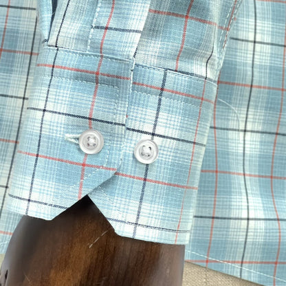 PRE-ORDER: Adaptor Clothing Check Long Sleeve Button Down Shirt Seafoam