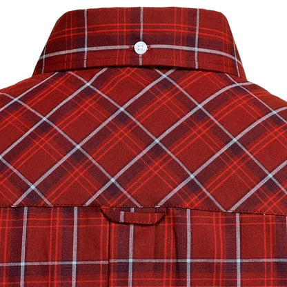 PRE-ORDER: Adaptor Clothing Check Short Sleeve Button Down Shirt Oxblood