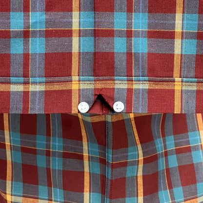 PRE-ORDER: Adaptor Clothing Check Short Sleeve Button Down Shirt Wine