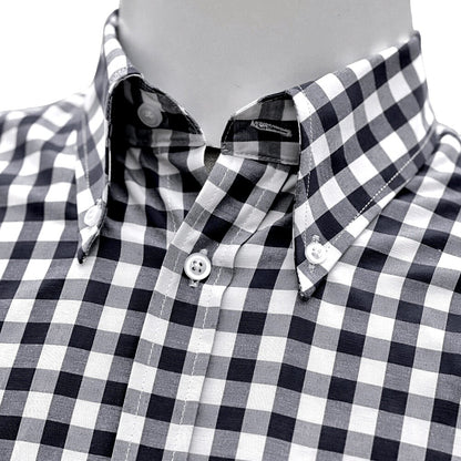 PRE-ORDER: Adaptor Clothing Gingham Long Sleeve Button Down Shirt Black