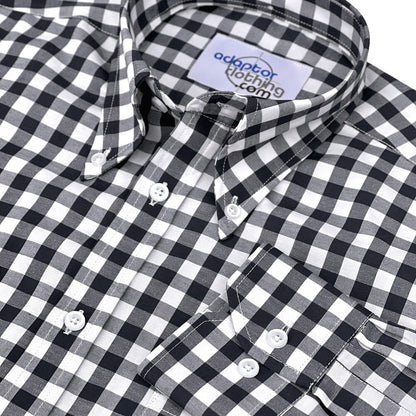 PRE-ORDER: Adaptor Clothing Gingham Long Sleeve Button Down Shirt Black