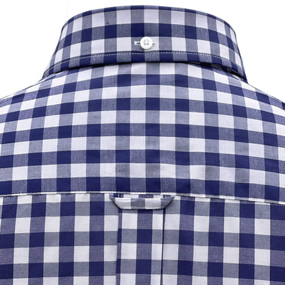 Adaptor Clothing Gingham Short Sleeve Button Down Shirt Navy