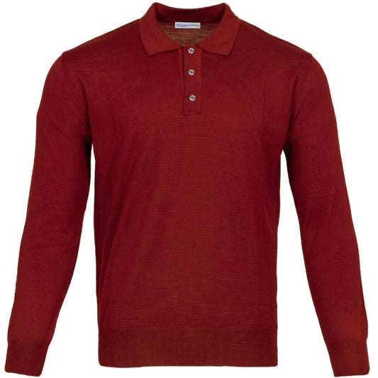 Adaptor Clothing Made in Italy Merino Wool Fine Gauge Knit POLO Deep Wine