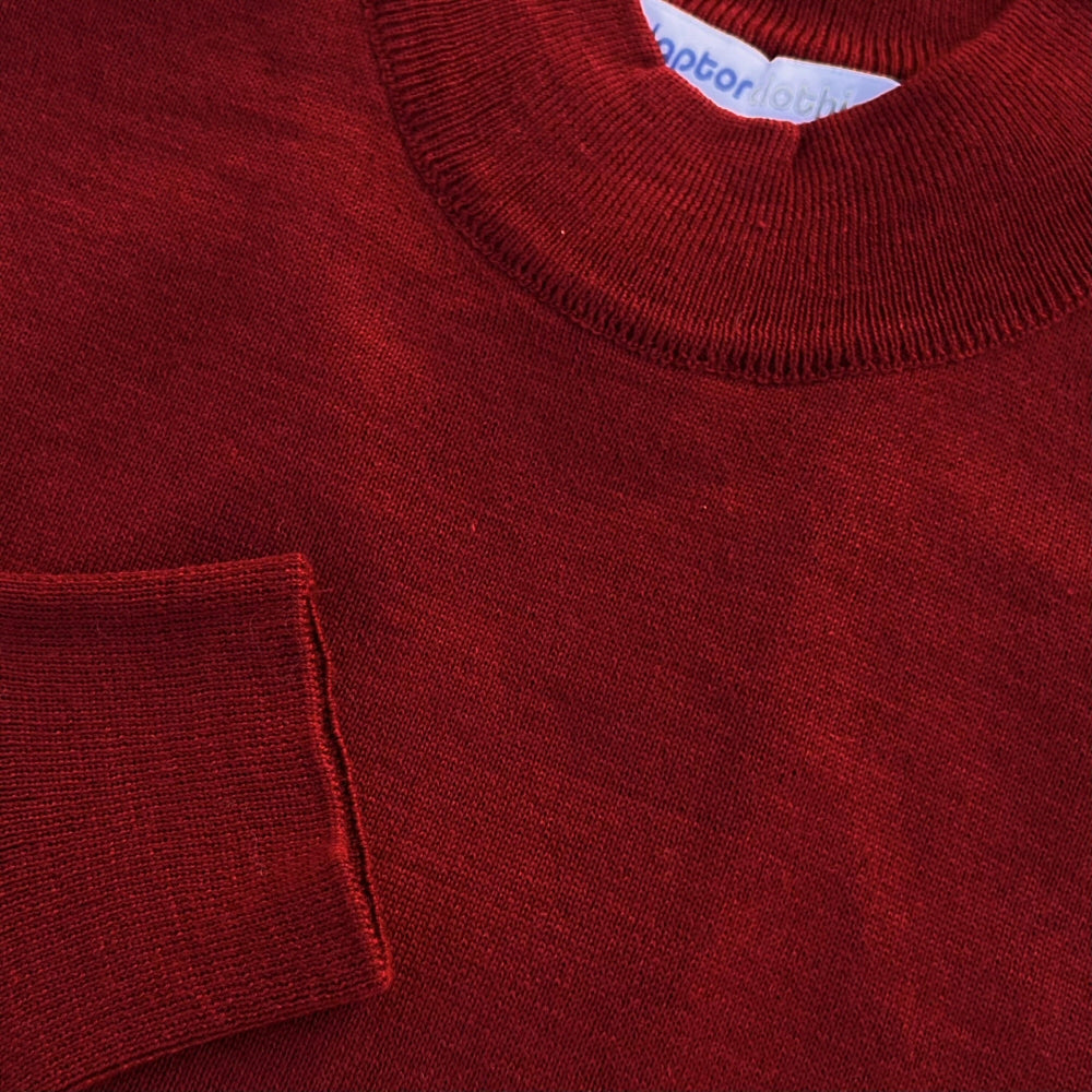 Adaptor Clothing Made in Italy Merino Wool TURTLE Neck Jumper Deep Wine