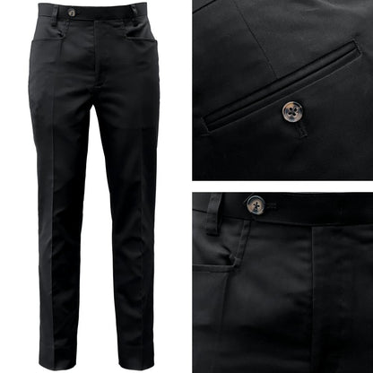 Adaptor Clothing Cotton Frogmouth Pocket Slim Trouser Black
