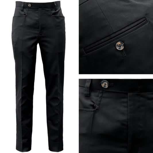 Adaptor Clothing Cotton Frogmouth Pocket Slim Trouser Black