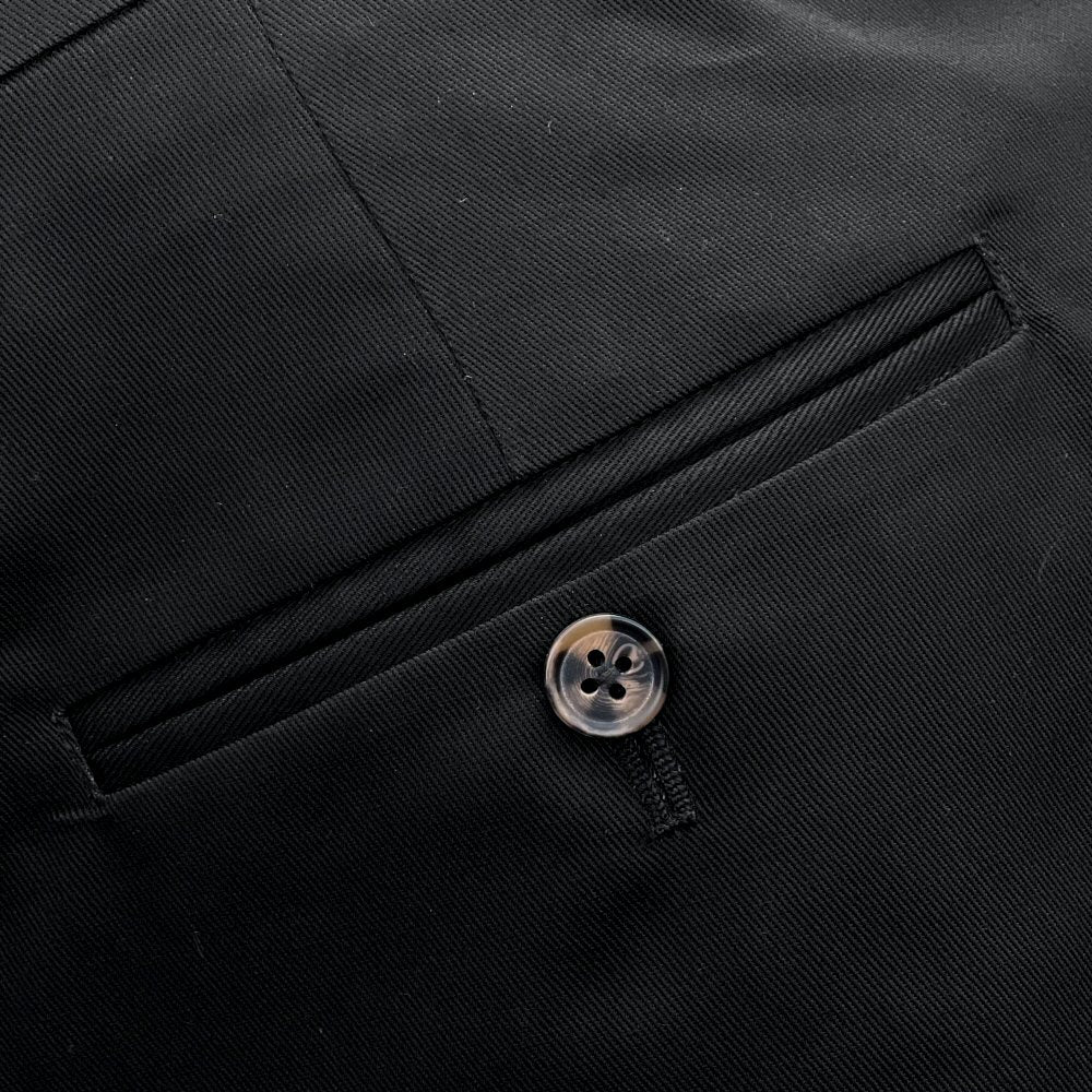 Adaptor Clothing Cotton Frogmouth Pocket Slim Trouser Black