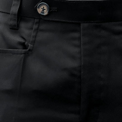 Adaptor Clothing Cotton Frogmouth Pocket Slim Trouser Black