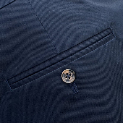 Adaptor Clothing Cotton Frogmouth Pocket Slim Trouser Navy