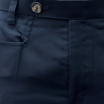 Adaptor Clothing Cotton Frogmouth Pocket Slim Trouser Navy
