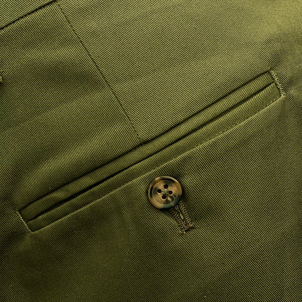 PRE-ORDER: Adaptor Clothing Cotton Frogmouth Pocket Slim Trouser Olive