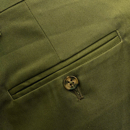PRE-ORDER: Adaptor Clothing Cotton Frogmouth Pocket Slim Trouser Olive
