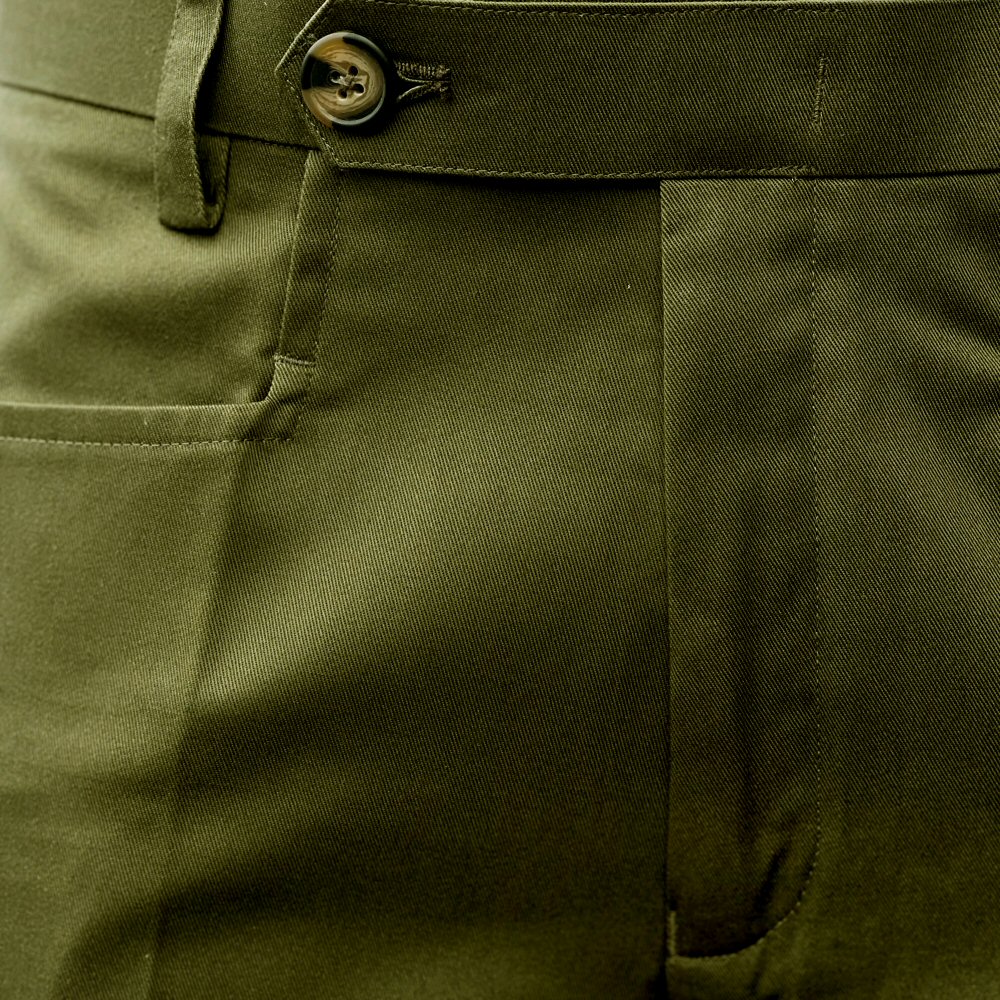 PRE-ORDER: Adaptor Clothing Cotton Frogmouth Pocket Slim Trouser Olive