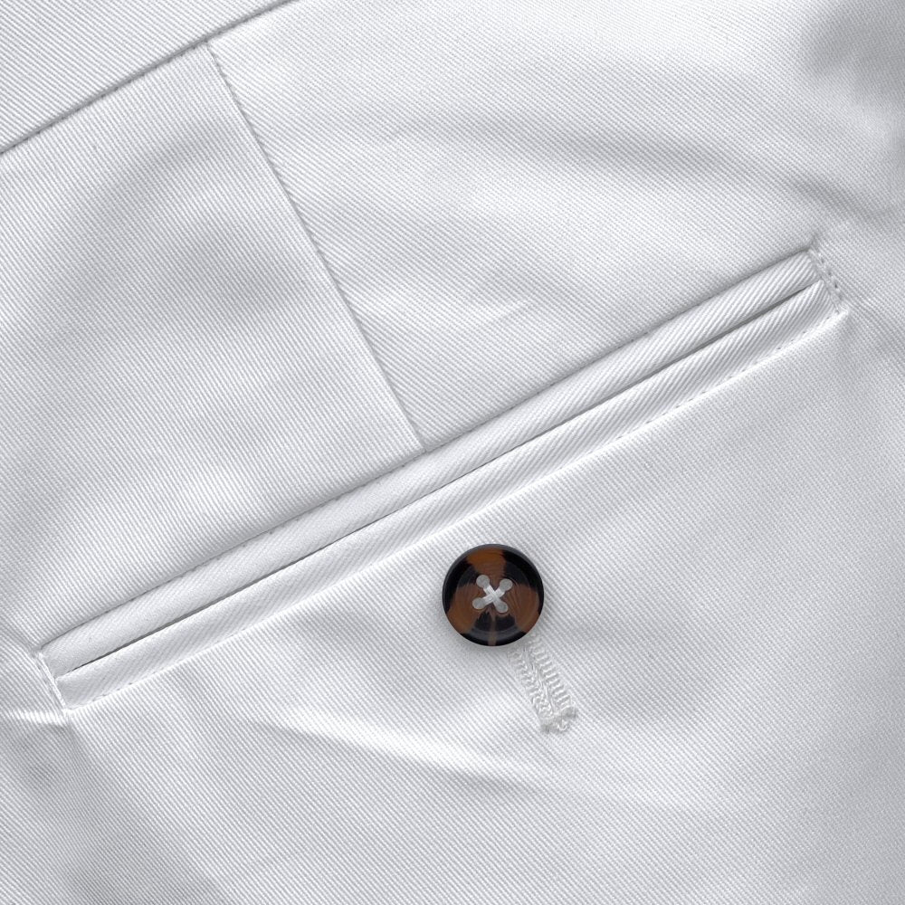 Adaptor Clothing Cotton Frogmouth Pocket Slim Trouser White