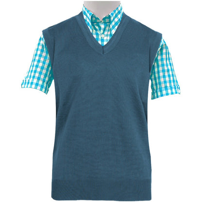 Franco Ponti Made in Italy Merino Wool V-Neck SLIPOVER Denim