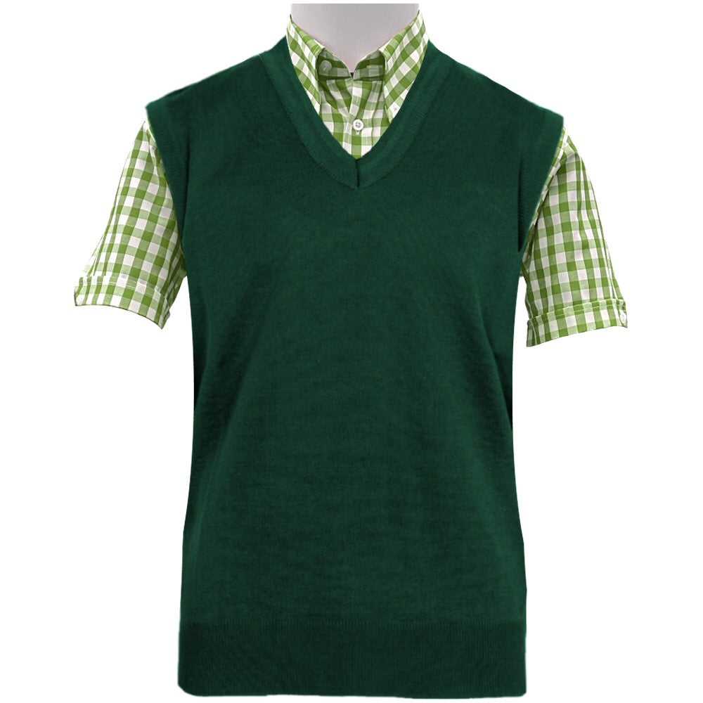 Franco Ponti Made in Italy Merino Wool V-Neck SLIPOVER Green