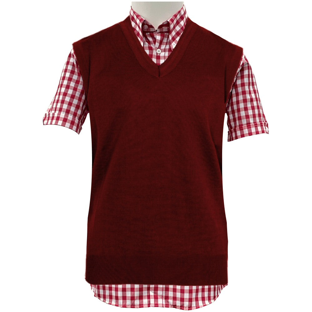 Franco Ponti Made in Italy Merino Wool V-Neck SLIPOVER Wine