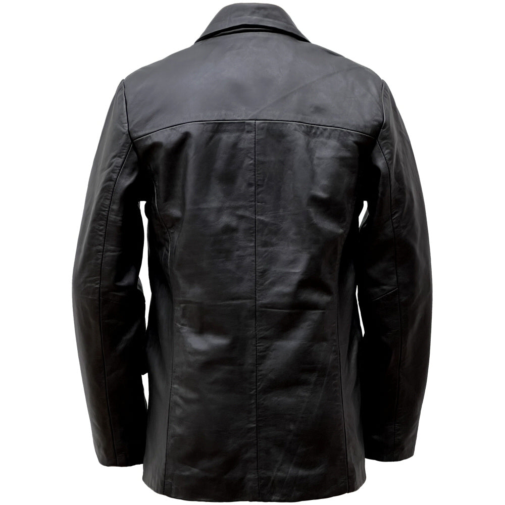 Adaptor Clothing Buttersoft Leather 3 Button SB Jacket Black
