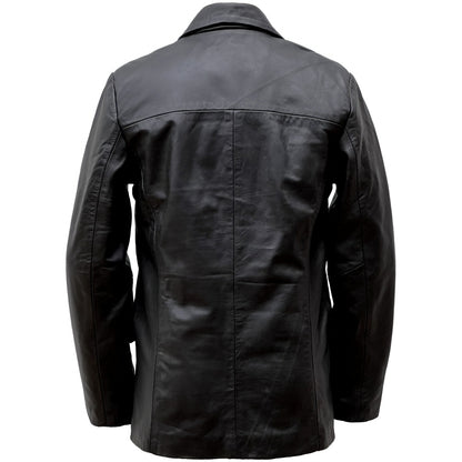Adaptor Clothing Buttersoft Leather 3 Button SB Jacket Black
