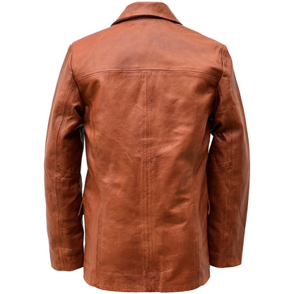 Adaptor Clothing Buttersoft Leather 3 Button SB Jacket Aged Tan