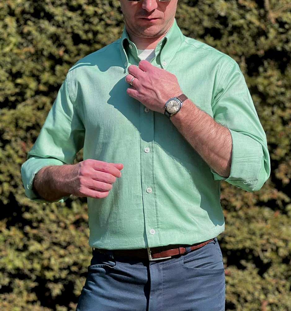 Adaptor Clothing Oxford Long Sleeve Button Down Shirt Sour Green