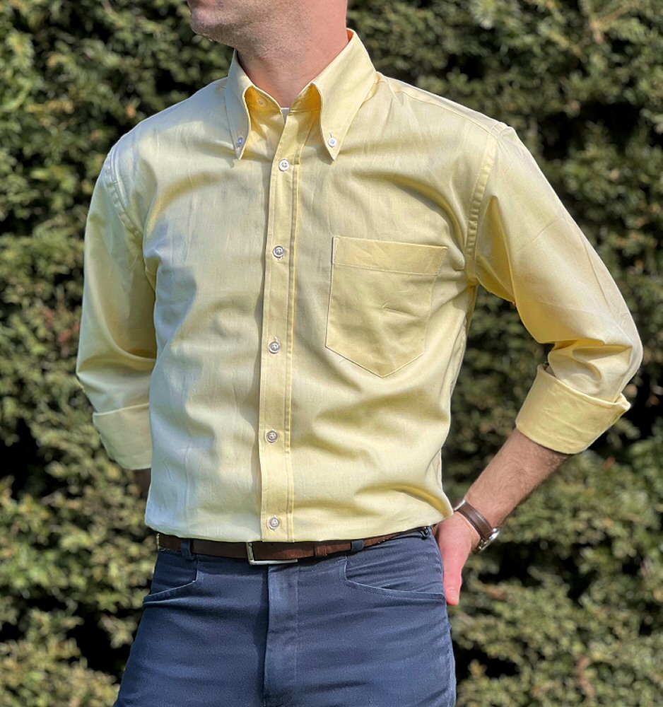 Adaptor Clothing Oxford Long Sleeve Button Down Shirt Lemon
