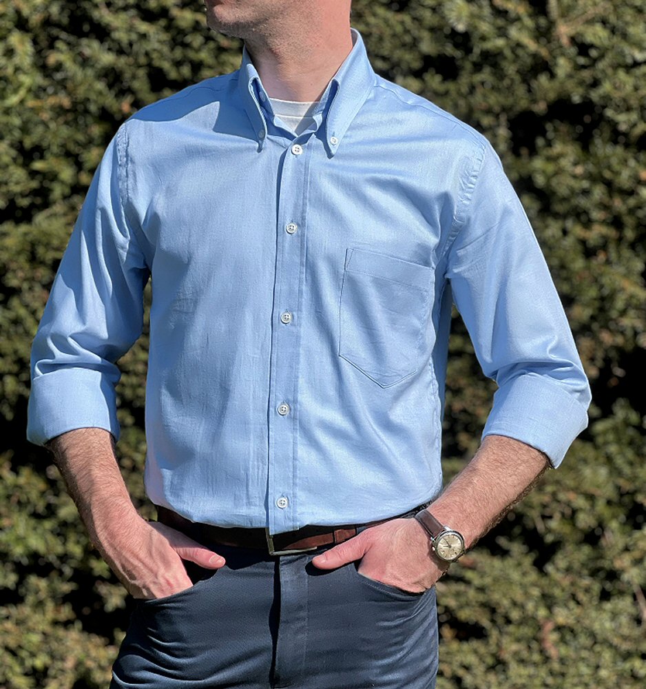 Adaptor Clothing Oxford Long Sleeve Button Down Shirt Sky Blue