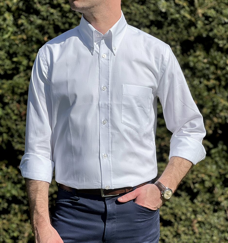 Adaptor Clothing Oxford Long Sleeve Button Down Shirt White