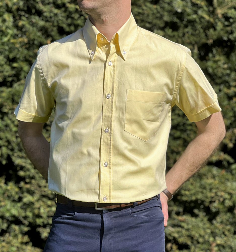 Adaptor Clothing Oxford Short Sleeve Button Down Shirt Lemon