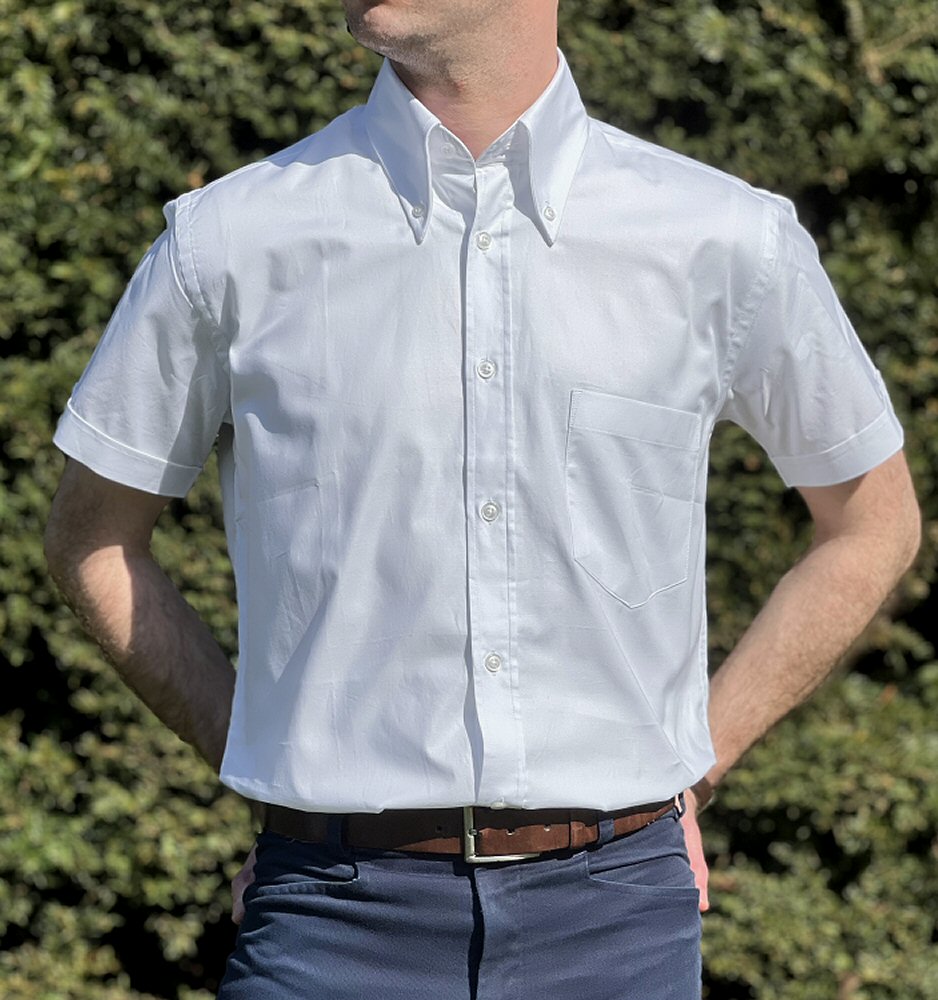 Adaptor Clothing Oxford Short Sleeve Button Down Shirt White