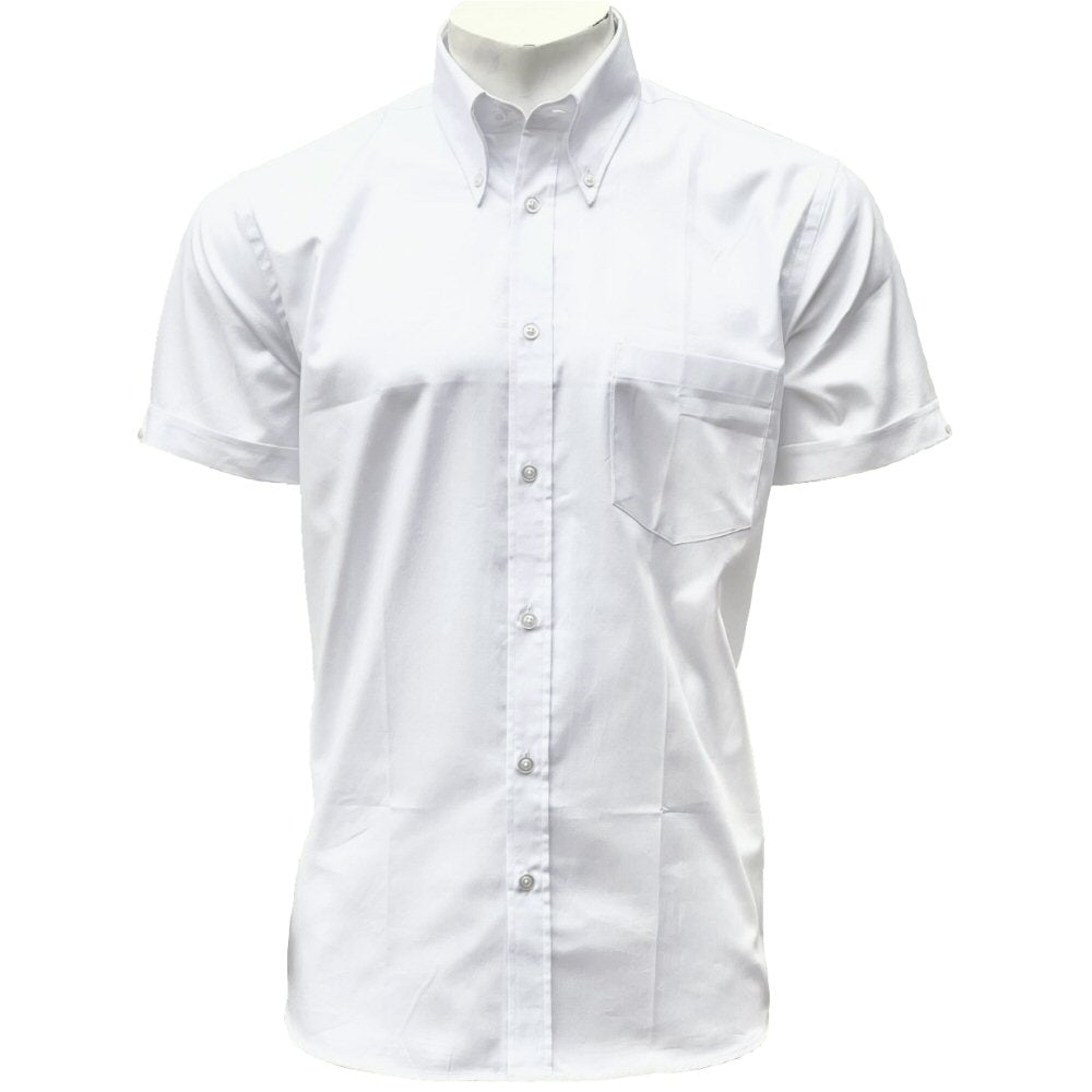 Adaptor Clothing Oxford Short Sleeve Button Down Shirt White