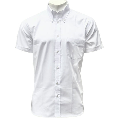 Adaptor Clothing Oxford Short Sleeve Button Down Shirt White
