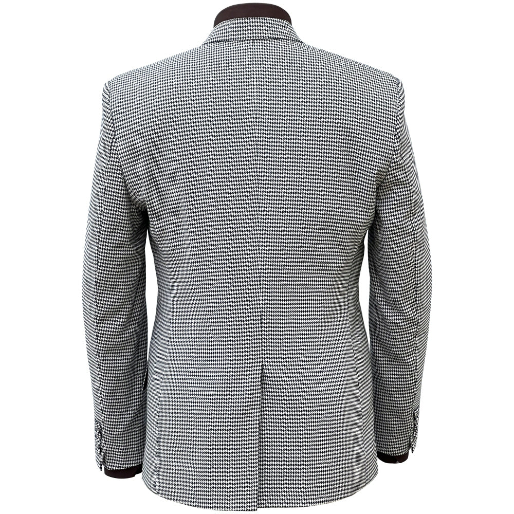 Adaptor Clothing 3 Button Dogtooth Jacket Black / White