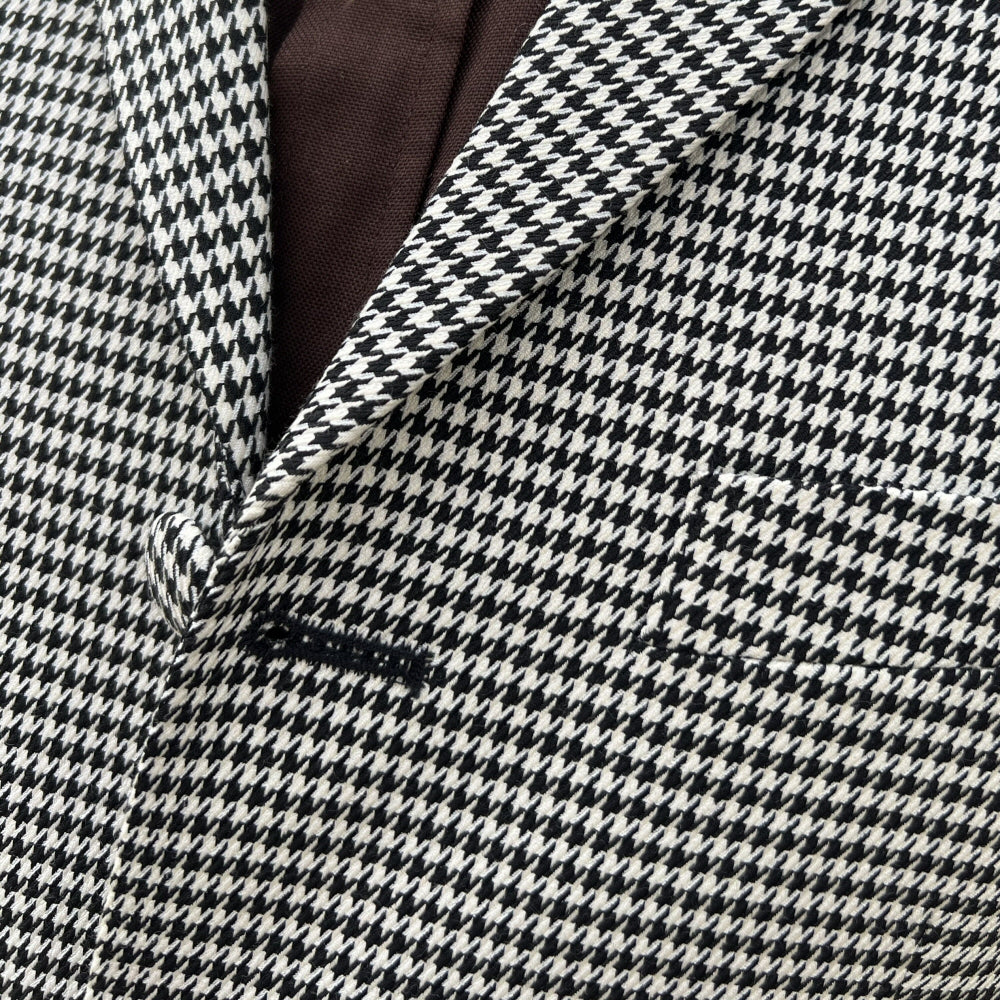 Adaptor Clothing 3 Button Dogtooth Jacket Black / White