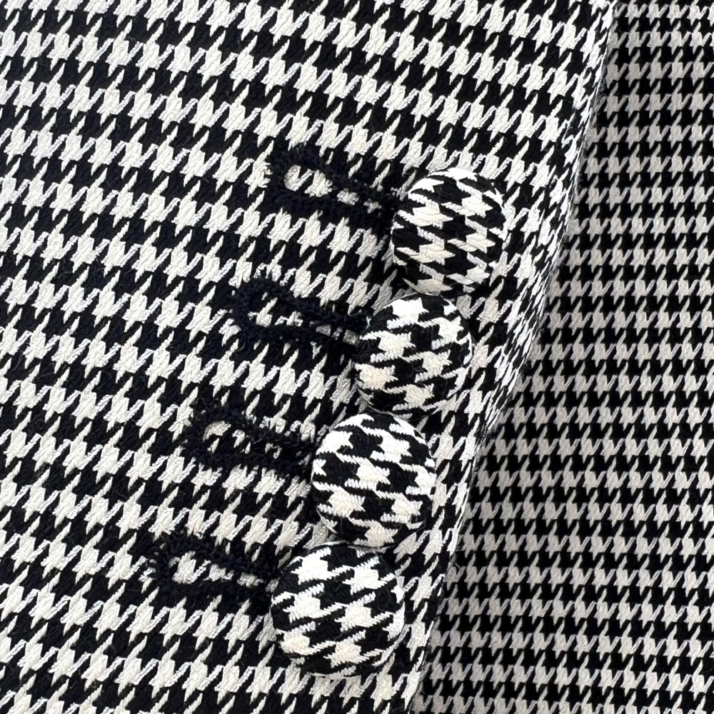 Adaptor Clothing 3 Button Dogtooth Jacket Black / White