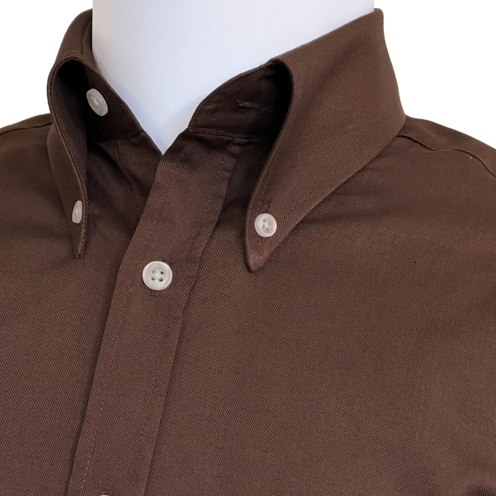 Adaptor Clothing Oxford Long Sleeve Button Down Shirt Brown