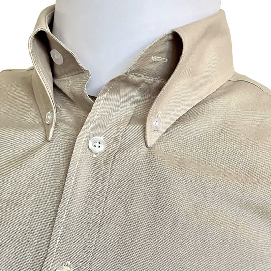 Adaptor Clothing Oxford Short Sleeve Button Down Shirt Stone