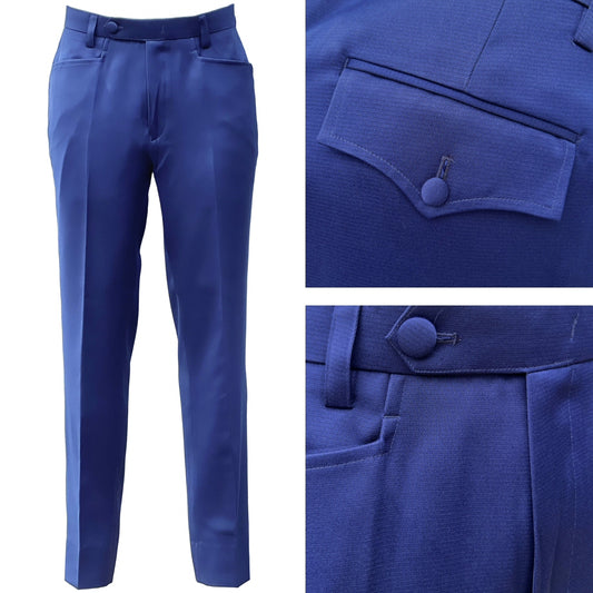 Adaptor Clothing Frogmouth Pocket Texture Plain Trouser ROYAL Blue