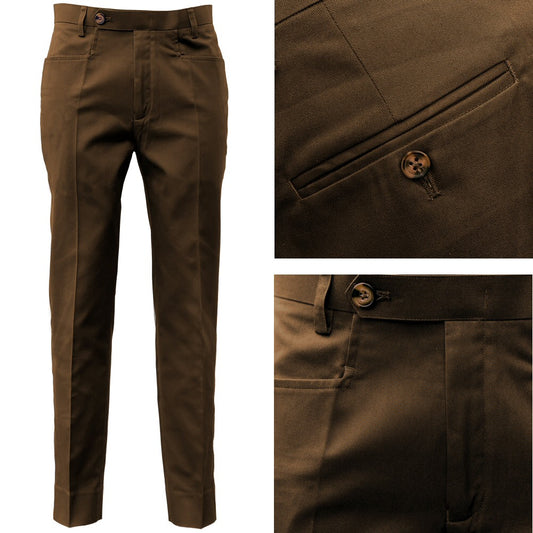 PRE-ORDER: Adaptor Clothing Cotton Frogmouth Pocket Slim Trouser Brown