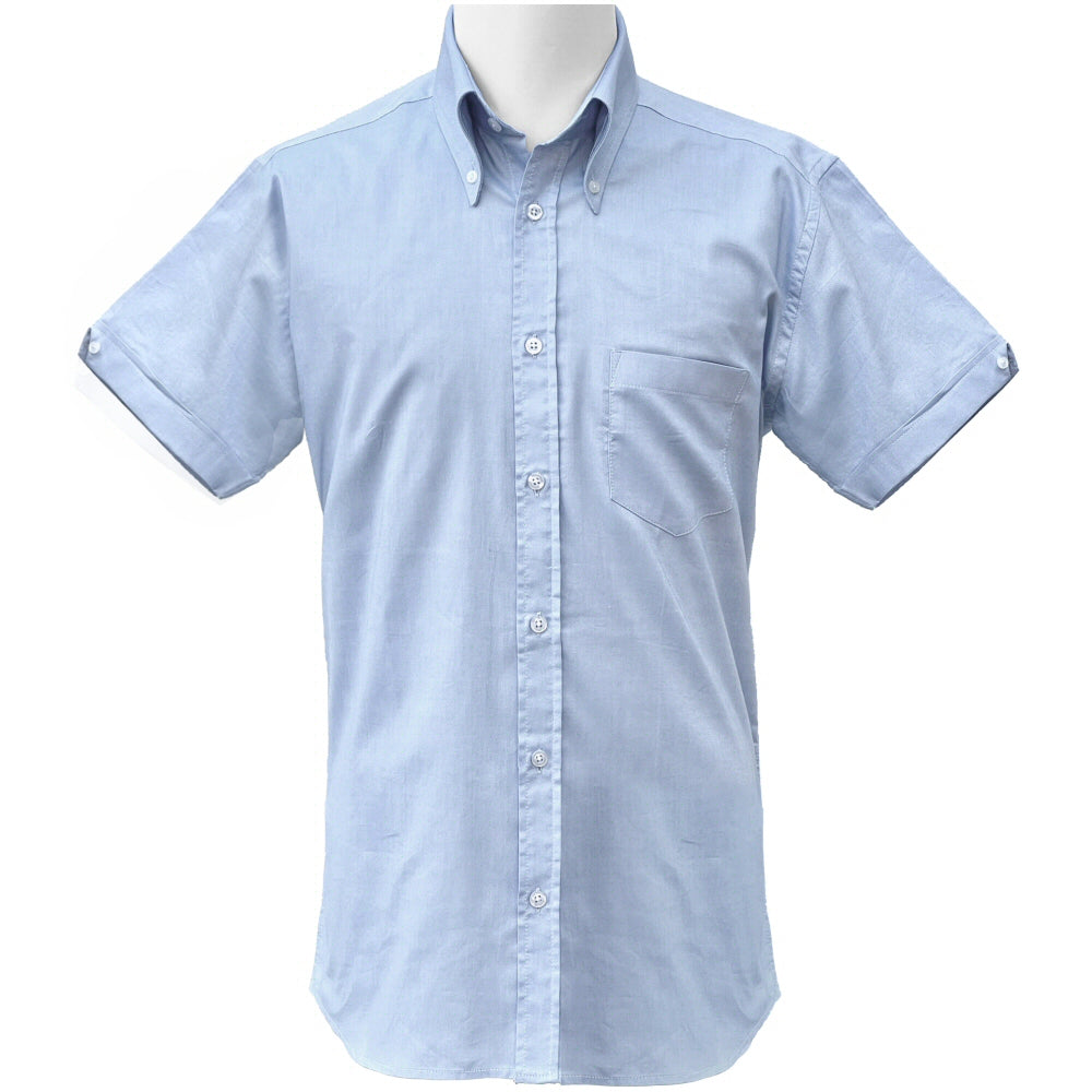 Adaptor Clothing Oxford Short Sleeve Button Down Shirt Sky Blue