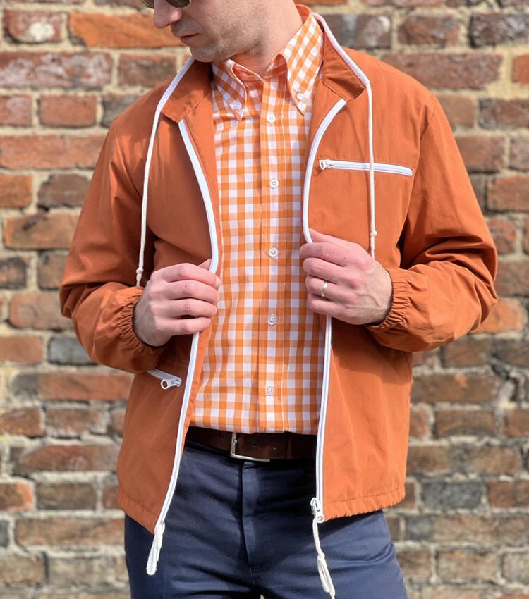 Adaptor Clothing Retro Sixties Replica Windbreaker Burnt Orange