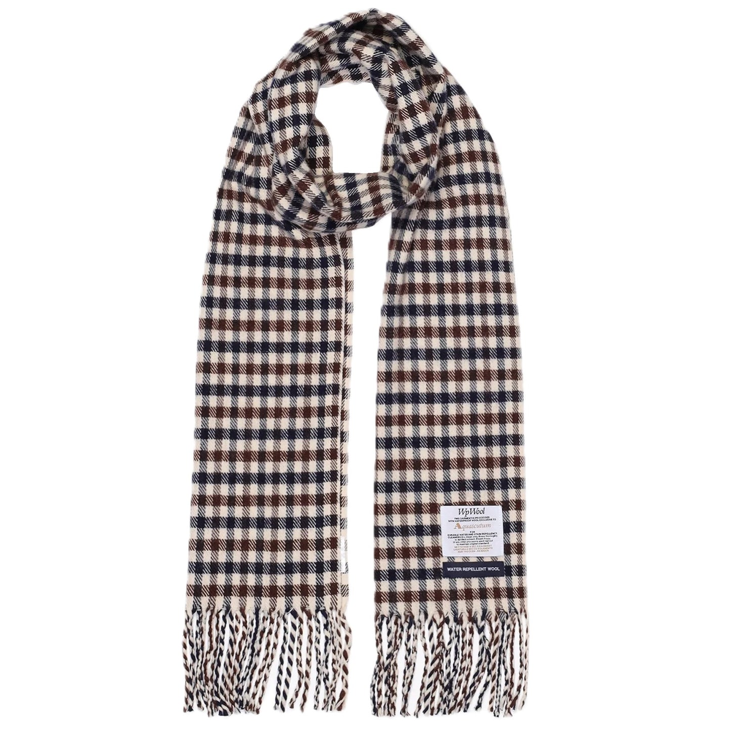 Aquascutum Active Club Check Water Repellent Merino Wool Scarf