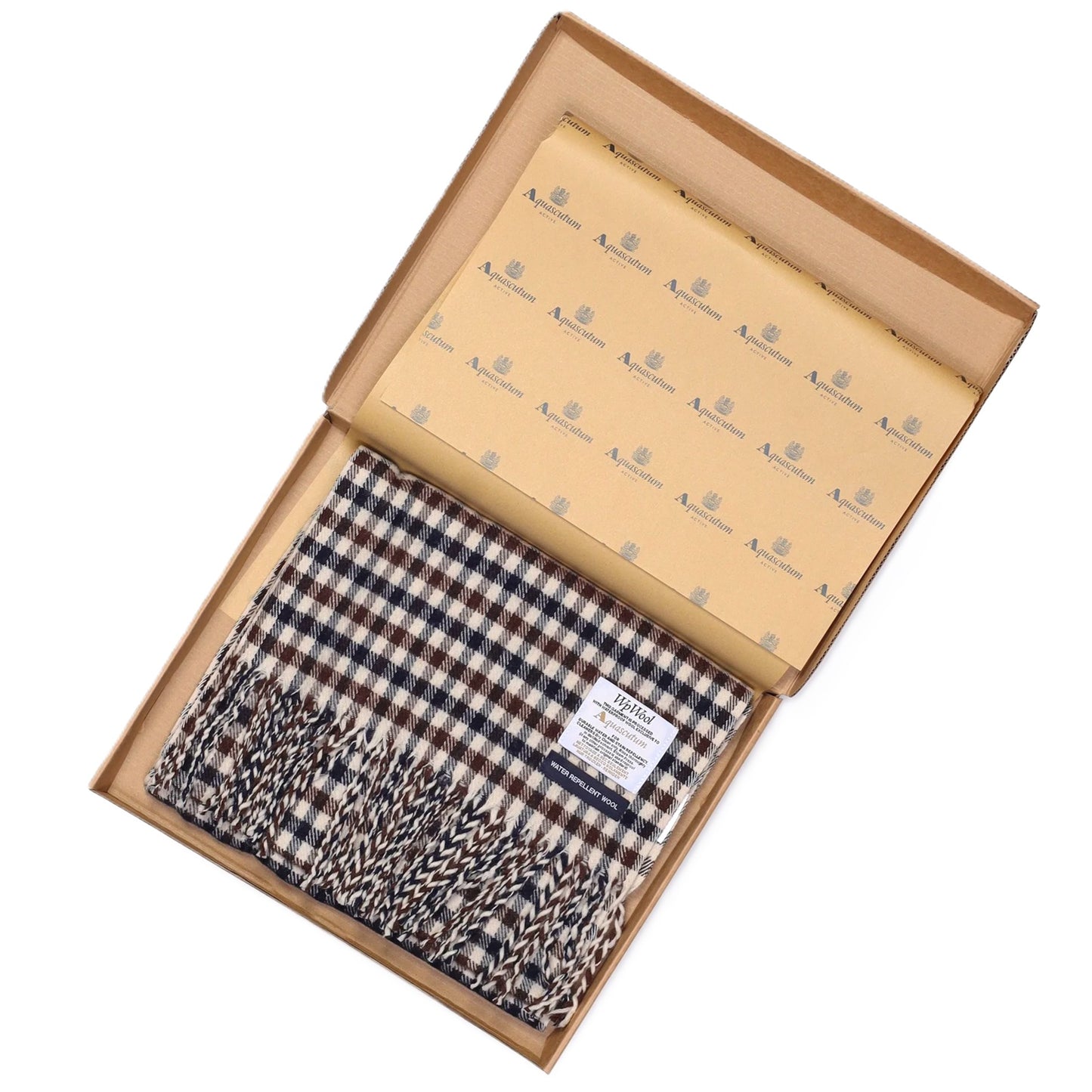 Aquascutum Active Club Check Water Repellent Merino Wool Scarf