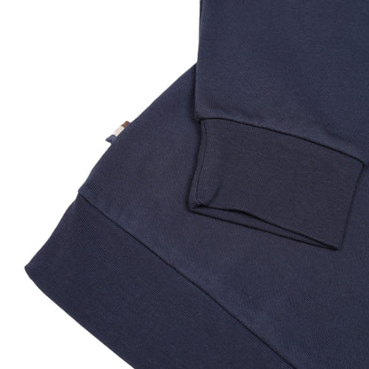 Aquascutum Active Club Check 1/4 Zip Sweatshirt Navy