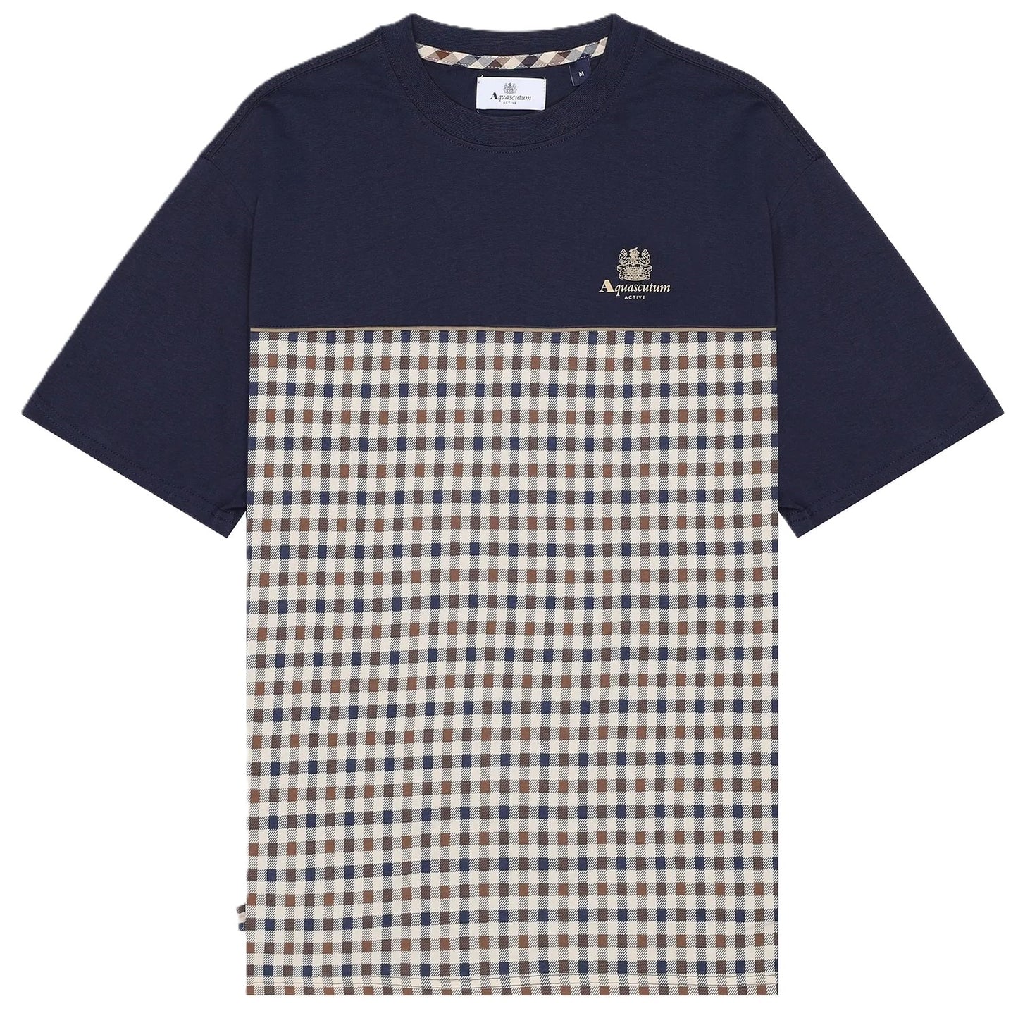 Aquascutum Active Piping Panel T-Shirt Navy