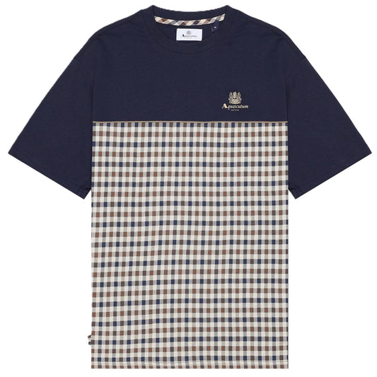 Aquascutum Active Piping Panel T-Shirt Navy