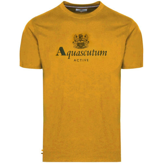 Aquascutum Active Club Big Logo Plain T-Shirt Mustard