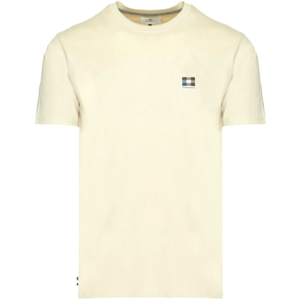 Aquascutum Active Club Check Badge Plain T-Shirt Ecru