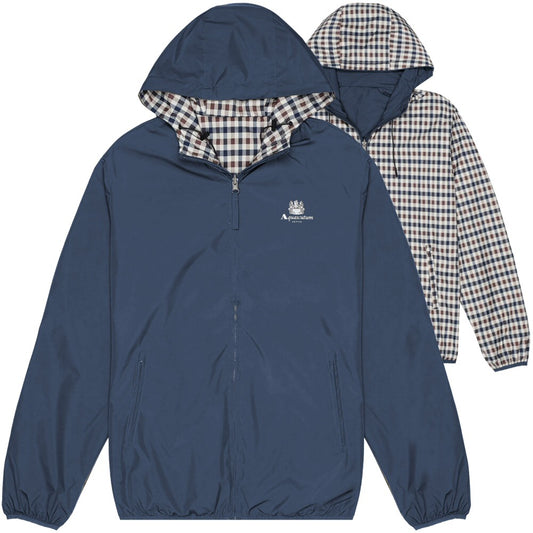Aquascutum Active Hooded Reversible Sailor Jacket Khaki Navy